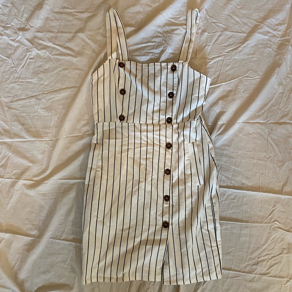 Striped boat girl looking midi dress(: